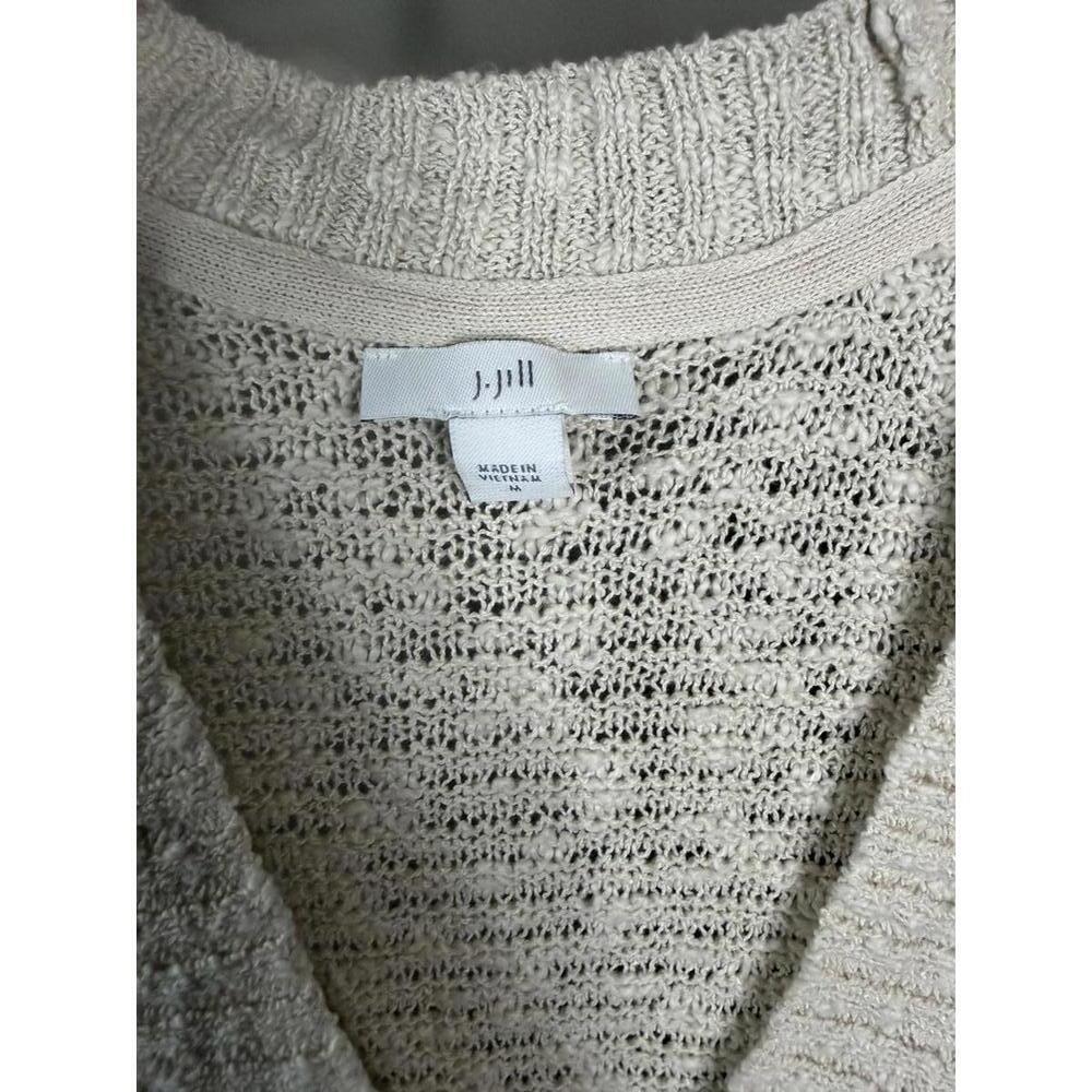 J. Jill cotton blend textured v-neck sweater cardigan with button closure - Picture 2 of 7